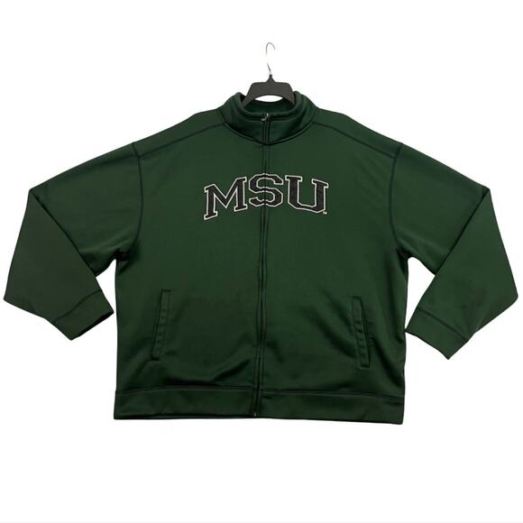 Michigan State University Spartans Hoodie Mens XXL Green Vintage Full Zip - Picture 1 of 14